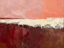 Schilderij: horizon in roze