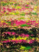 Meswerk schilderij, horizon in Neon Nachtclub