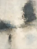 Schilderij: horizon met mosterd
