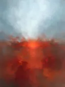 Nevel schilderij, horizon in Ijs en Vuur