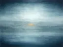 Nevel schilderij, horizontale lagen in Arctisch Mono