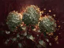 Hortensia van dichtbij in saliegrijs, schilderij van hortensia aan de oever