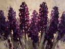 Hyacint in aubergine, schilderij van hyacint van dichtbij