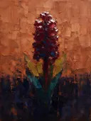 Hyacint in bordeaux, schilderij van hyacint