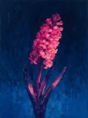 Hyacint in fuchsia, schilderij van hyacint op de helling