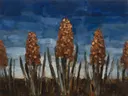 Hyacint onder de hemel in kopergloed, schilderij van hyacint onder de hemel