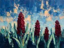 Hyacint onder de hemel in wijnmint, schilderij van hyacint onder de hemel