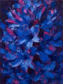 Hyacint van dichtbij in kobaltmagenta, schilderij van hyacint van dichtbij