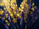 Hyacint van dichtbij in zwavelviolet, schilderij van hyacint op de helling