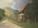 Idyllische Szene van Walter Stoitzner: landschap