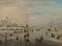 Landschapsschilderij 'IJsvermaak' naar Hendrick Avercamp
