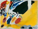 Impression III van Wassily Kandinsky: abstract met kleurvlakken, vormen, geel en zwart, in fel geel met zwart