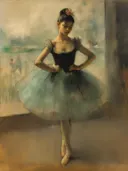 Impressionistisch schilderij van een balletdanseres en pointe