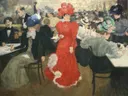 In Café d'Harcourt in Parijs van Henri Evenepoel: figuren met binnenkamer en vrouw