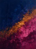 Abstract landschap in indigo en magenta
