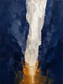 Abstract landschap in indigo en zilverwit