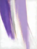 Abstract schilderij, ingezogen banen buiten beeld in lila en zilver