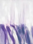 Abstract schilderij, ingezogen banen laag in beeld in lila en zilver