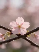 Fotografie van japanse sierkers in de dauw
