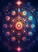 Sierlijke mandala in juweelkleuren