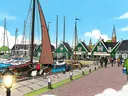 Kaapstad, Long straat in cartoonstijl, schilderij van Kaapstad