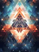 Symmetrisch kaleidoscoop patroon van driehoeken