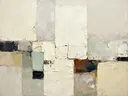 Schilderij: kalkwitte vlakken met diep indigo