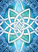 Keltisch knopenmotief in blauwtinten