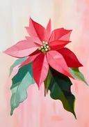 Schilderij van een kerstster bloem