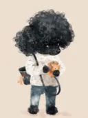 Kind van achteren met knuffel, dieren schilderij