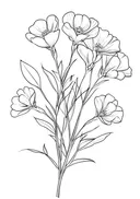 Lijntekening van open klaprozen