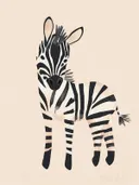 Illustratie van een jonge zebra met opvallende strepen