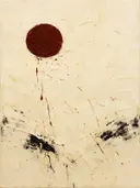 Kwastslag schilderij, kleine cirkel in Kersenkola