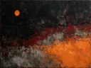 Meswerk schilderij, kleine cirkel in Vulkanisch