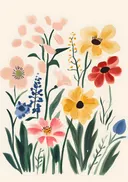 Schilderij van een kleurrijk boeket bloemen