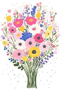 Schilderij van een kleurrijk boeket gerbera's