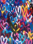Kleurrijke graffiti hartjes