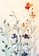 Aquarel schilderij van wilde bloemen