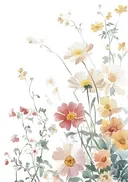 Aquarel van kleurrijke wilde bloemen