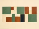 Kleurvlakken in raster in de stijl Geometric Earth, in saliegroen, romige crème en terracotta, met een diepzwart accent