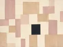 Kleurvlakken in raster in de stijl Geometric Earth, in verstoft roze en romige crème, met een diepzwart accent