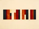 Kleurvlakken in raster in de stijl Geometric Earth, in diep rood, roestoranje en romige crème, met diepzwart