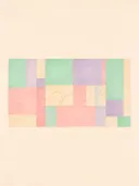 Kleurvlakken in raster in de stijl Geometric Earth, in zacht mintgroen, blozend roze, romige crème en bleeklila