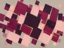 Kleurvlakken in raster in de stijl Geometric Earth, in aubergine, diep magenta en zacht blos, met een dunne gouden lijn