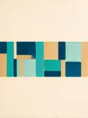 Kleurvlakken in raster in de stijl Geometric Earth, in diep zeeblauw, turkoois en bleek aqua, met warm zand