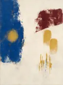 Schilderij: kobaltblauw met een gele zon