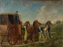 Konung Adolf Fredrik (1710-1771) vid Loka Brunn 1762 van Pehr Hilleström: figuren met weiland