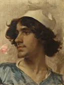 Kop van een jonge man van Charles Bargue: portret