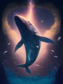 Walvis met sterrenhemel patroon