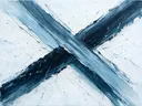 Kwastslag schilderij, kruisende diagonalen in Arctisch Mono